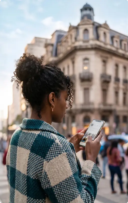 mulher navegando no celular